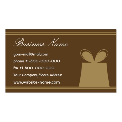 Creative Gifts Shop Business Card (back side)