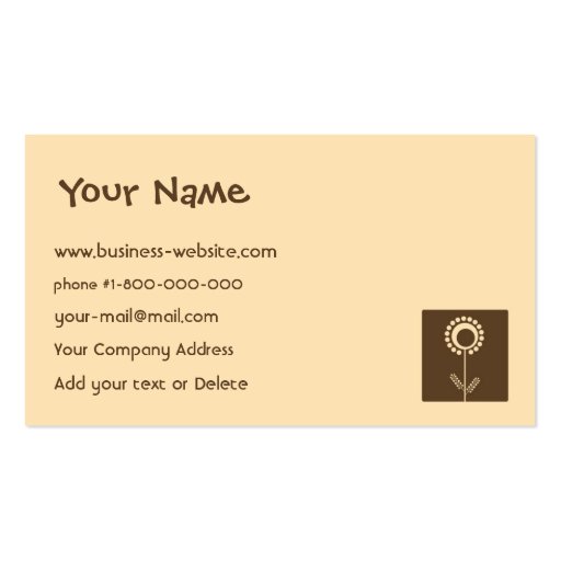 Creative Gifts Shop Business Card (back side)