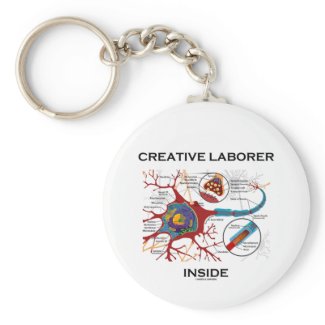 Creative Laborer Inside (Neuron / Synapse) zazzle_keychain