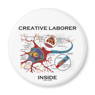 Creative Laborer Inside (Neuron / Synapse) zazzle_magnet