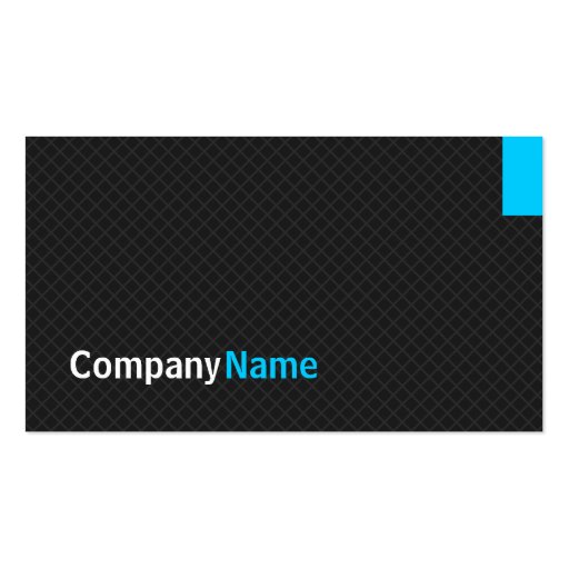 Creative Modern Twill Grid - Black and Sky Blue Business Cards (back side)