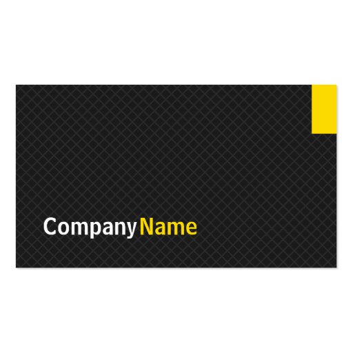 Creative Modern Twill Grid - Black and Yellow Business Cards (back side)