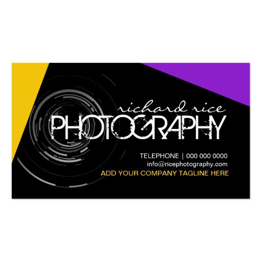 Creative Photographer Business Cards (front side)