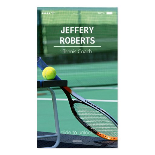 Creative Tennis Coach Tennis Trainer Business Card (front side)