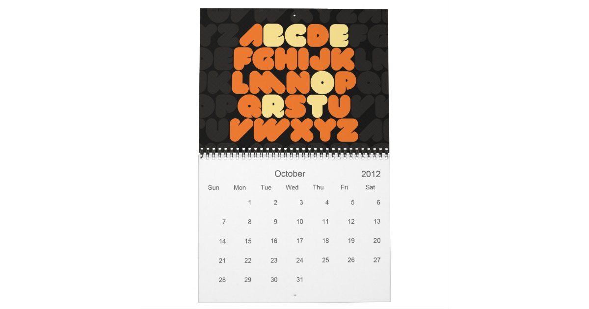Typography Calendar Creative : Creative typography alphabet months calendar zazzle Typography Calendar Creative : Creative typography alphabet months calendar zazzle