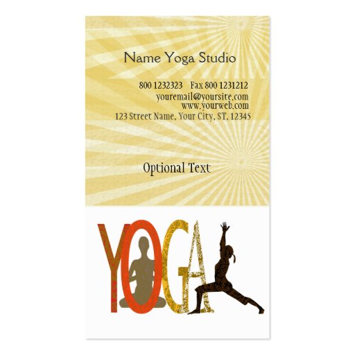 Creative Yoga Lover & Instructor Business Cards (back side)