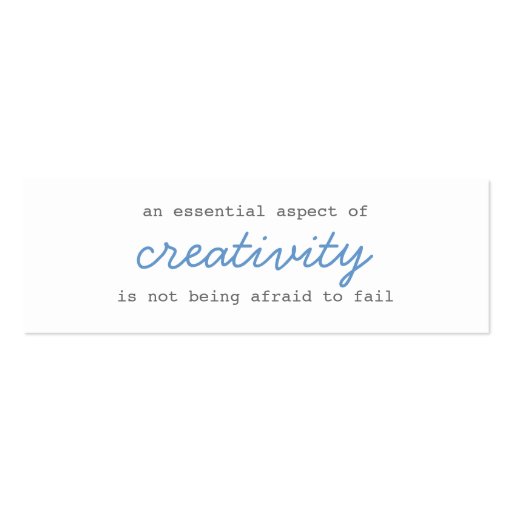 creativity mini cards script business cards (front side)