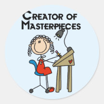 Creator of Masterpieces Tshirts and Gifts Round Stickers