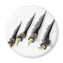 Creature claws tearing through background fridge magnet