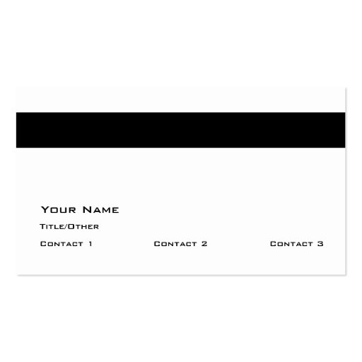 Credit Card (Blank) Business Card Template (back side)