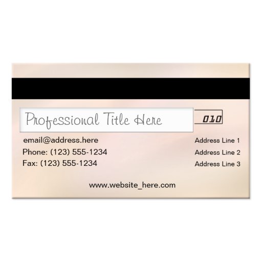 Credit Card style BUSINESS CARD (2-sided) black (back side)