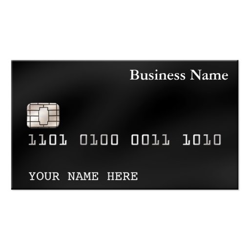 Credit Card style BUSINESS CARD (2-sided) black (front side)