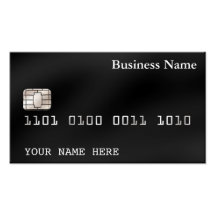 Credit Card style BUSINESS CARD (2-sided) black
