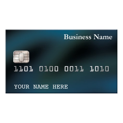 Credit Card style BUSINESS CARD (2-sided) blue (front side)