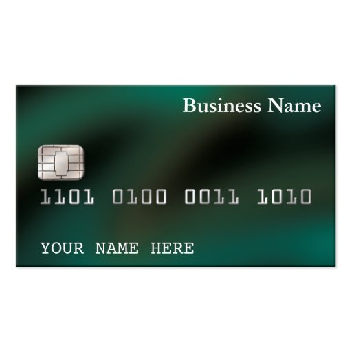 Credit Card style BUSINESS CARD (2-sided) green (front side)