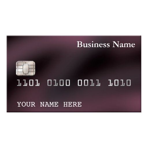 Credit Card style BUSINESS CARD (2-sided) purple (front side)
