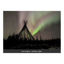 Cree Teepee - Northern Lights posters