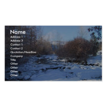 Creek Covered By Ice And Snow In Winter Business Card Templates