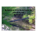 Creek on Misty Spring Morning Psalm 23 Greeting Card