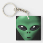 Creepy Alien Square Acrylic Key Chain
