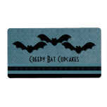 Creepy Bats Halloween Baking Labels, Dark Blue