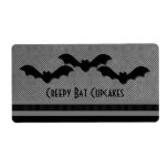 Creepy Bats Halloween Baking Labels, Light Gray