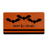 Creepy Bats Halloween Baking Labels, Orange