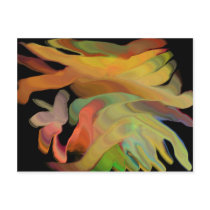 Creepy Blob Cicle Pattern Multi Colored Post Cards