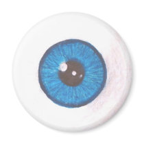 Creepy Blue Eyeball Magnet
