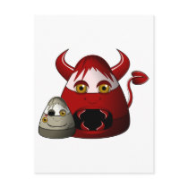 Creepy Candy Corn Devil And Zombie Post Card