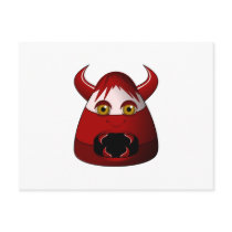 Creepy Candy Corn Devil Post Card
