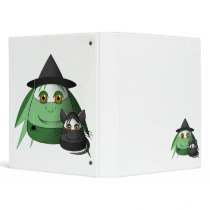 Creepy Candy Corn Witch And Cat 3 Ring Binders
