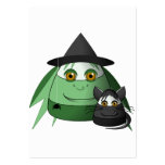 Creepy Candy Corn Witch And Cat Business Card