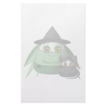 Creepy Candy Corn Witch And Cat stationery