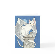 Creepy cat note card