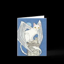Creepy cat note card