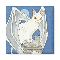 Creepy cat square magnet magnets