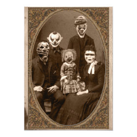 Creepy Clown Family Halloween Party 5x7 Paper Invitation Card