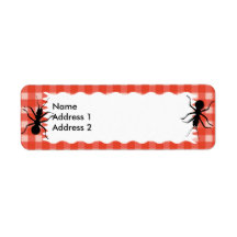 Creepy Crawly Ant Plaid Tablecloth Custom Return Address Label