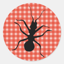 Creepy Crawly Ant Plaid Tablecloth Stickers
