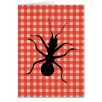 Creepy Crawly Ants Plaid Tablecloth Cards