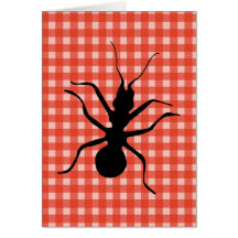 Creepy Crawly Ants Plaid Tablecloth Cards