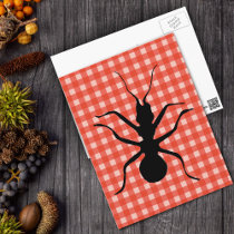 Creepy Crawly Ants Plaid Tablecloth Postcards