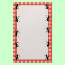 Creepy Crawly Ants Plaid Tablecloth stationery