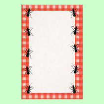 Creepy Crawly Ants Plaid Tablecloth stationery