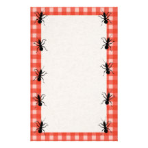 Creepy Crawly Ants Plaid Tablecloth Stationery Paper
