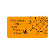 Creepy Creepy Spider Halloween Treats Baking Label