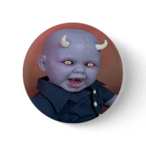 Creepy Devil Baby Doll Pinback Button