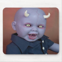 Creepy Devil Baby Doll Mousepads