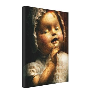 Creepy - Doll - Come play with me Gallery Wrapped Canvas